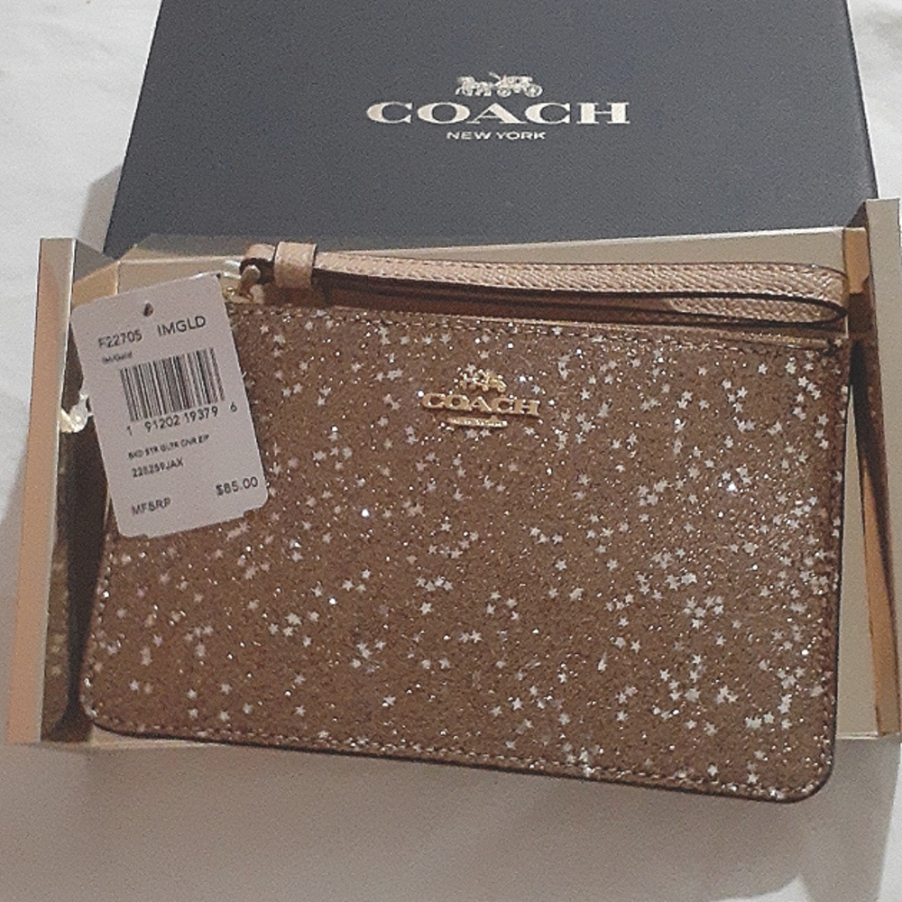 🆕 COACH WRISTLET GOLD START GLITTER